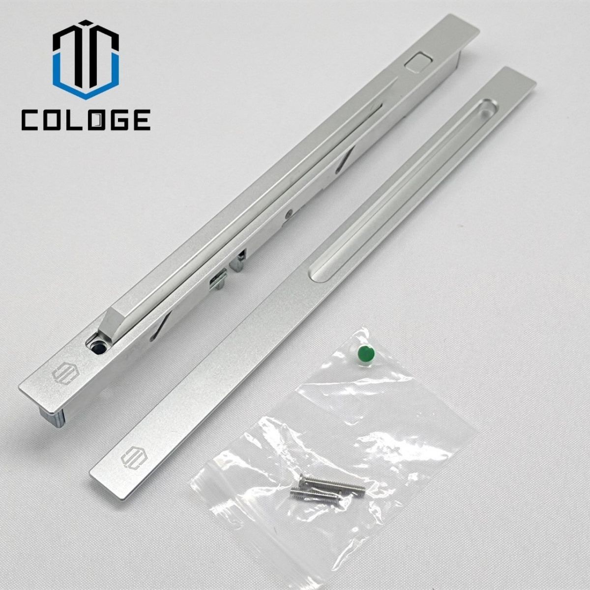 phụ kiện cửa lùa cologe - chốt âm 2 mặt có nút bấm cologe