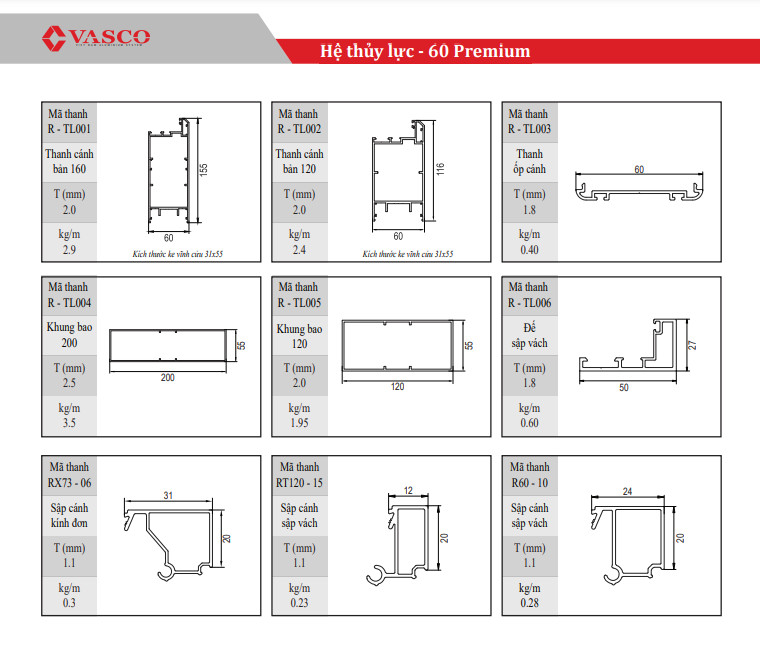 Hệ thủy lực vasco 60 premium